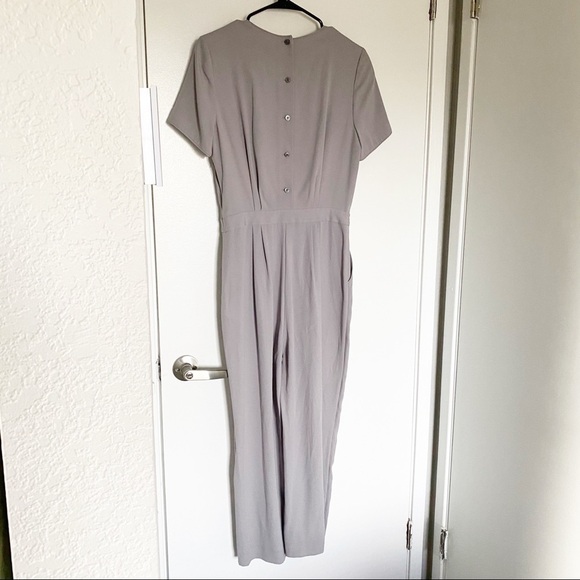 REISS Gray jumpsuit With button back and side pockets - Picture 4 of 12